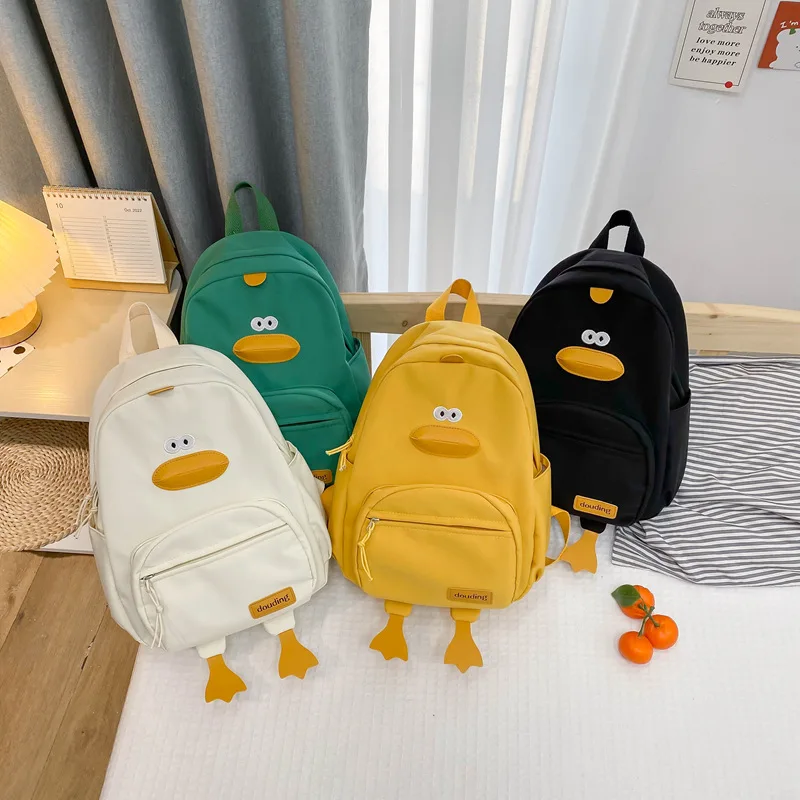 New Korean Style Cute Cartoon Nylon Shoulder Backpack for Boys and Girls Fashion Kids Student School Bag 1