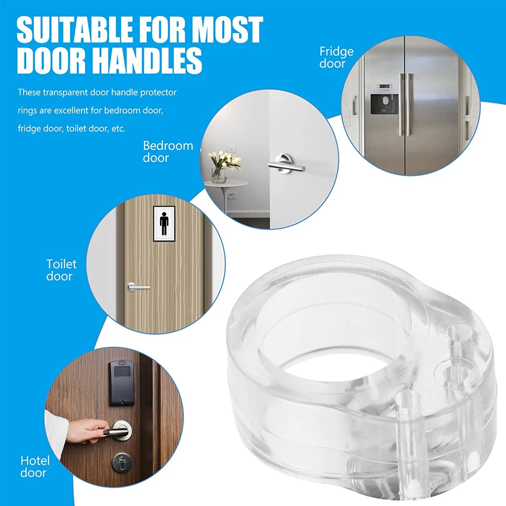 Door Handle Stopper 1-20pcs Transparent PVC Easy Install Door Handle Nozzle Silencer Crash Absorber For Office Home Bedroom silicone door stopper door stopper bumpers door stopper