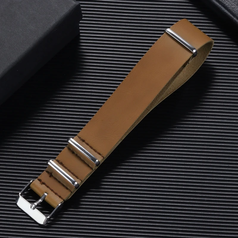 Dark Brown Vintage Leather Watch Band Strap Replacement Belt