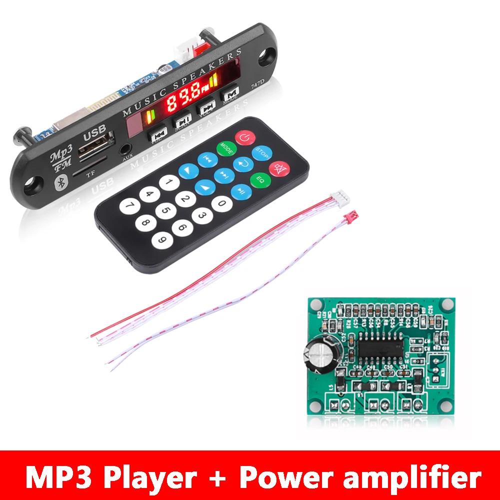 best mp3 player Kebidu 9V 12V mp3 player with Power amplifier bluetooth audio module Car Radio Hands freeCall Car Kit Decoding Board with Remote mp3 music player MP3 Players