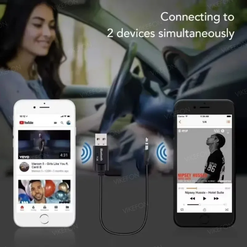 Bluetooth Adapter Wireless Audio Adapter Bluetooth 5.0 Receiver Car Kit 3.5MM 3.5 Jack AUX Auto Stereo Music USB Dongle for Car Speaker Amplifier