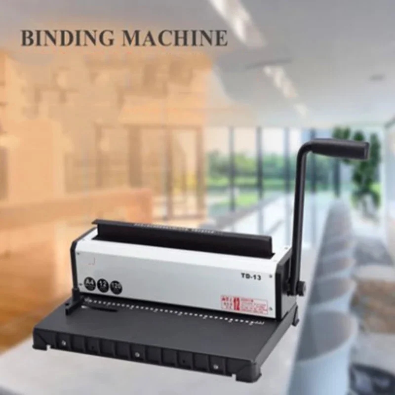TD-13 Manual Spiral Binding Machine Metal Paper Book File Punching and Binding One Iron Ring Book Office Supplies binding machine