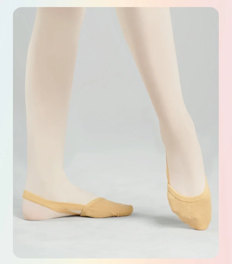 Damen-Ballettschuhe mit halber Sohle, lässig, elastisches Band, Tanzschuhe, Rhythmische Gymnastik, leichte, bequeme Schuhe – Detail 15