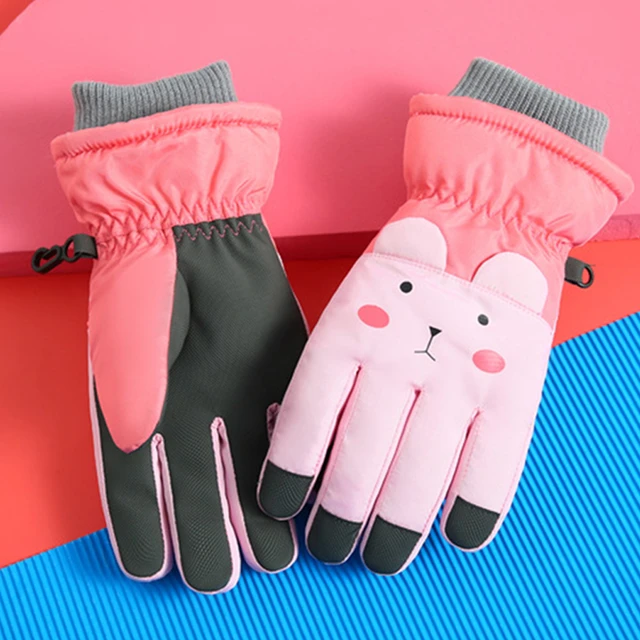 Gants de ski coupe-vent imperméables pour enfants, mitaines