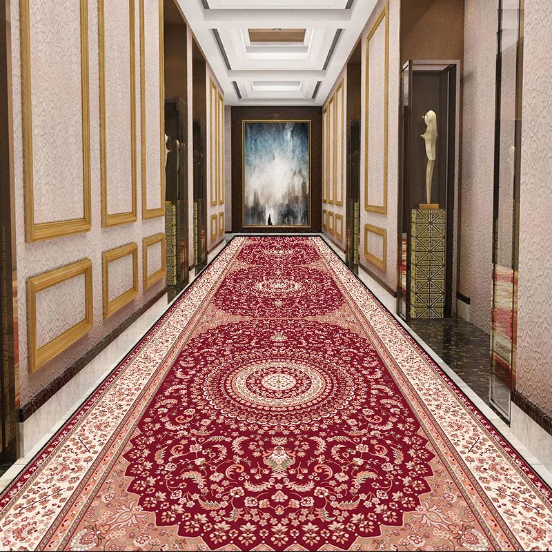 European Luxury Long Corridor Carpet Non Slip Aisle Carpet Hotel Custom Carpet Home Living Room Entrance Passageway Floor Mat 러그 2