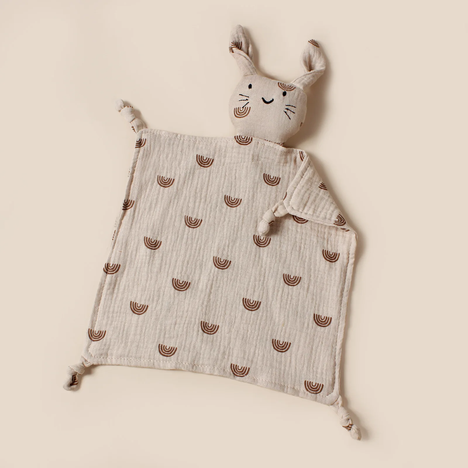 New Baby Cotton Muslin Comforter Blanket Newborn Sleeping Dolls Print Cat Kids Sleep Toy Soothe Appease Towel Bibs Saliva Towel 4