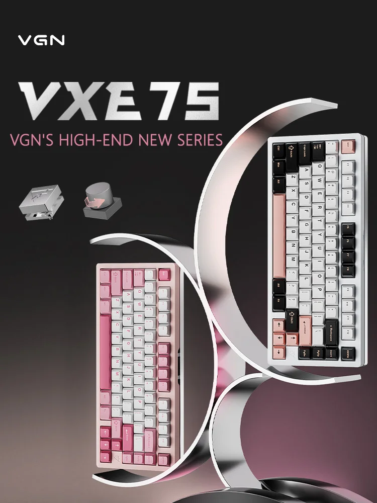 

Vgn Vxe75 Game Power Customization Mechanical Keyboard 75% Aluminum Tuotuo Gasket Structure Hot Plug Wireless Aluminum Tuotuo