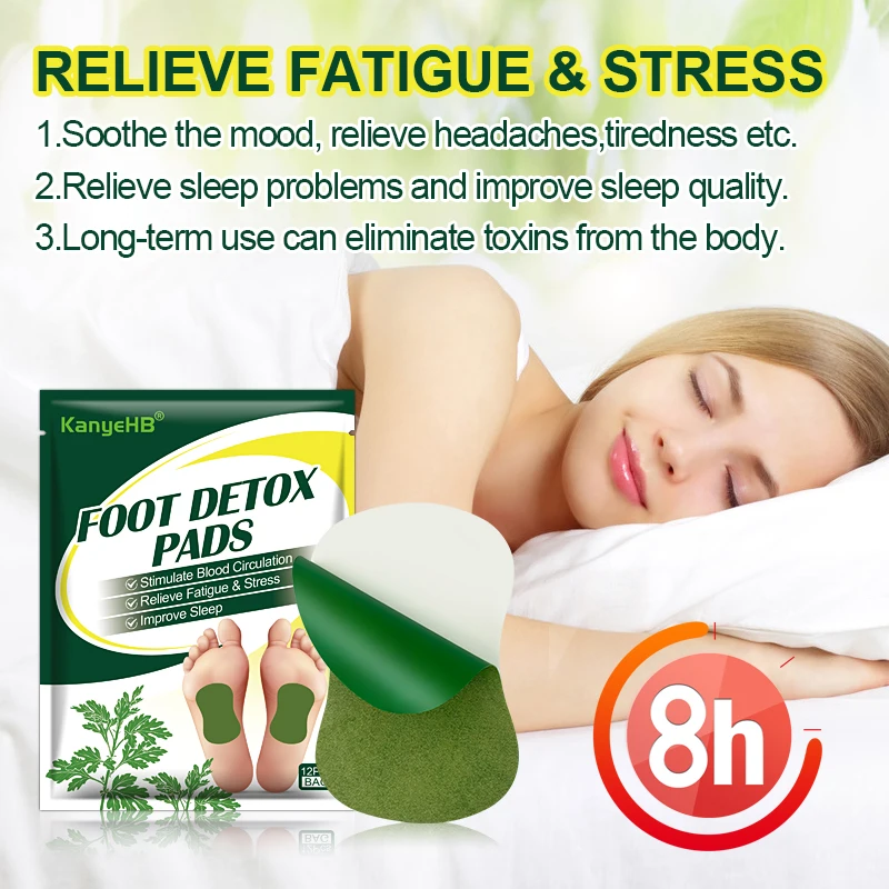 Wormwood Ginger Foot Detox Patch 12pcs Relieve Stress Help Sleeping Body Toxins Cleansing Slimming Pads Body Detox Weight Loss pain relief patch