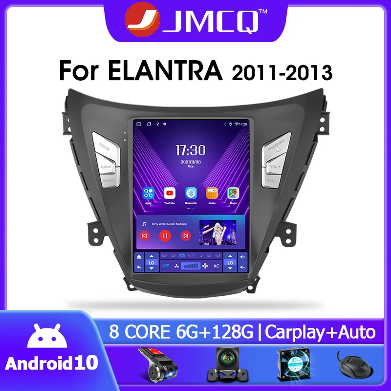 Автомагнитола JMCQ 2 Din Android 10 для Hyundai Elantra Avante I35 2011-2013 мультимедийный видеоплеер GPS