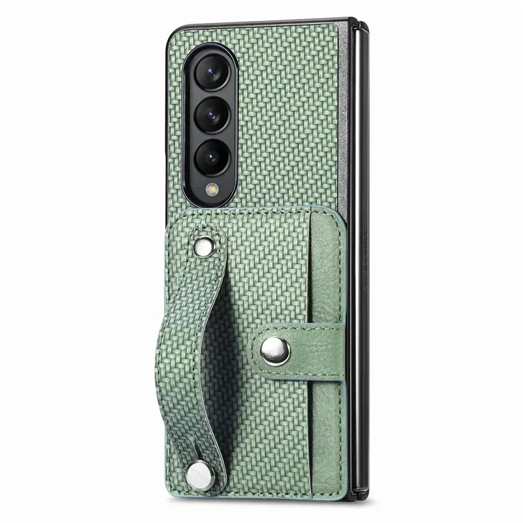 Leather Wallet Case with Card Holder and Wristband - Shockproof Back Cover