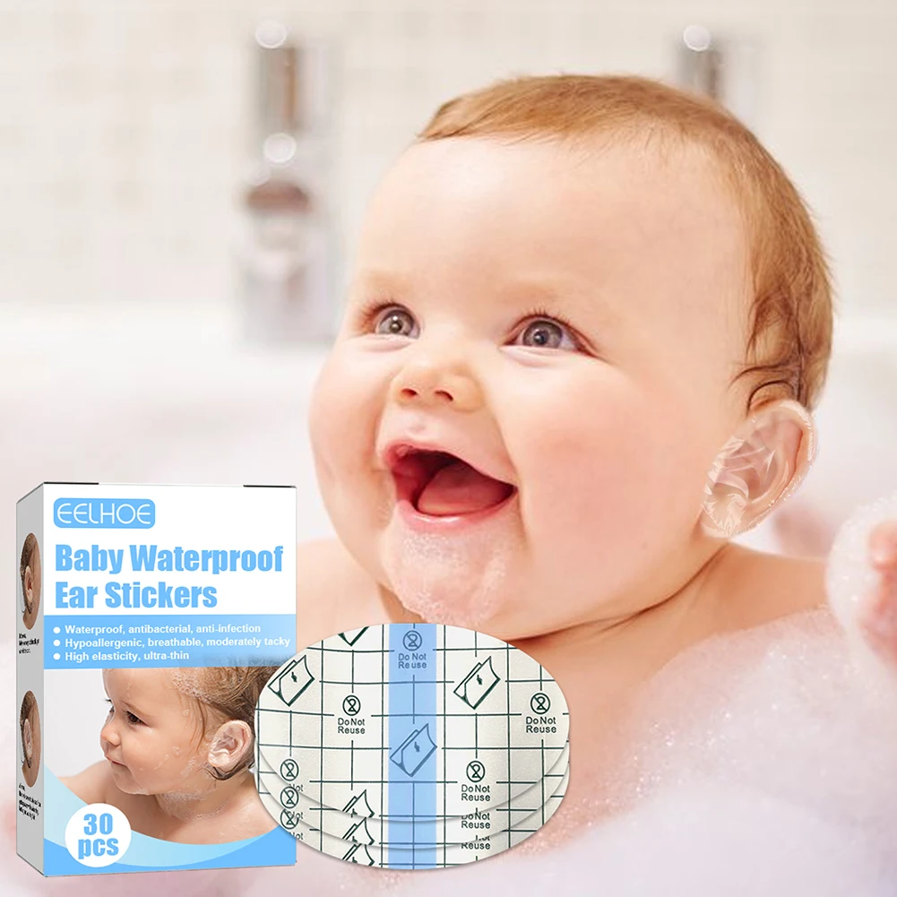 100pcs Baby Waterproof Ear Stickers Bath Swimming Infant Newborn Shower Nursing Ear Patches Protector Care baby waterproof ear stickers