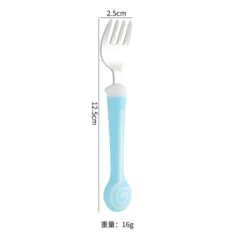 Gadgets Lollipop Baby Spoon Fork Children Utensil Stainless Steel Toddler Dinnerware Cutlery Infant Feeding Tableware