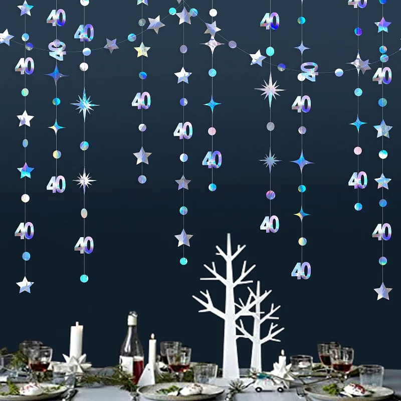 Iridescent 40th Birthday Celebration Garland