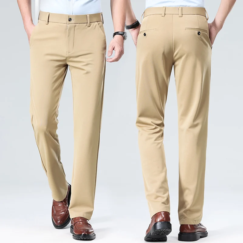 29-42 Men's Summer Thin Business Casual Suit Pants Long Pants Elastic Straight Sleeve Formal Plus Size stretch pants thin trousers business pants suit pants