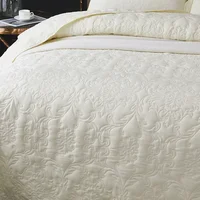 High Quality Milk White Quilted Bedspread Bed Cover 220x240cm Luxury Nordic Decorative Coverlet King Size Bedspread on the Bed 1