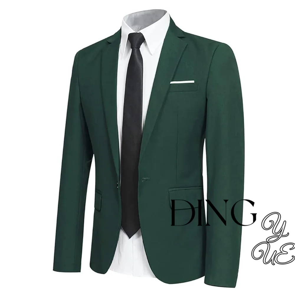 Business Men Suits Slim Fit 2 Piece Male Fashion Jacket with Pants Wedding Tuxedo for Groom Dinner Party Costume