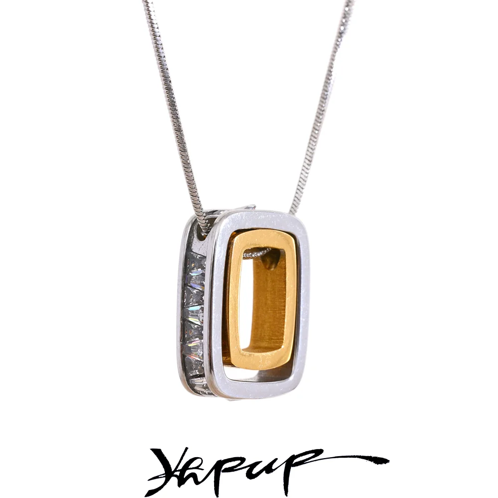 Yhpup Stainless Steel Pendant Necklace Unisex
