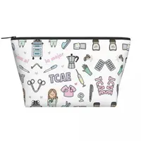 Custom Cartoon Doctor Nurse Enfermera En Apuros Toiletry Bag Women Makeup Cosmetic Organizer Lady Beauty Storage Dopp Kit Case 1