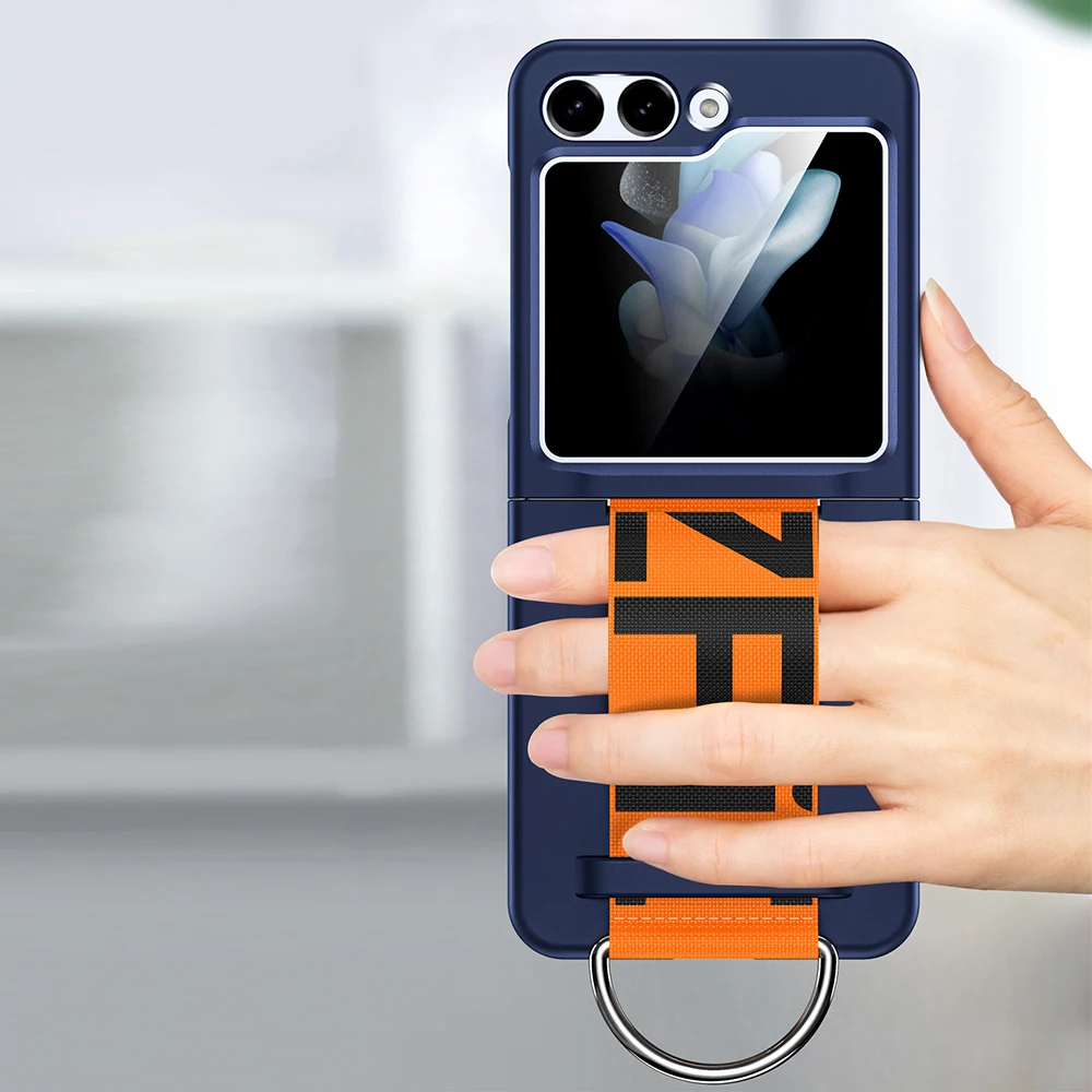 Luxury Wrist Strap Ring Holder Shockproof Case - Slim Matte Finish with Hand Chain Band