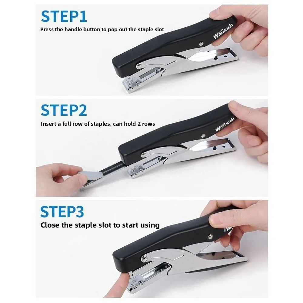 다기능 노동 절약형 스테이플러, 수동 미끄럼 방지 종이 스테이플링 기계 (1000개 스테이플 포함), 휴대용 데스크탑 스테이플러
