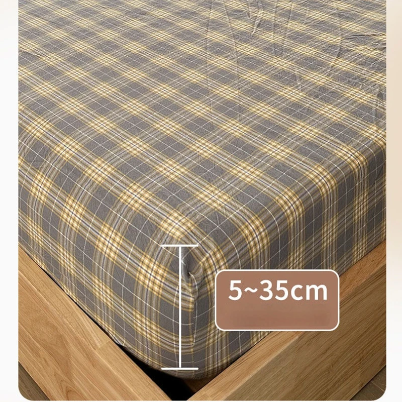 

Thickened Bedspread Cotton Fitted Sheet Japanese Style Washable Bed Cover Non Slip Fixed Mattress Protector Adjustable Package