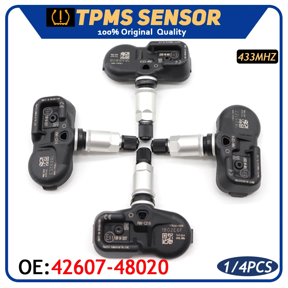 Автомобильный TPMS датчик давления в шинах 42607-48020 подходит для Lexus ES LS LX RX 2015-2024 433