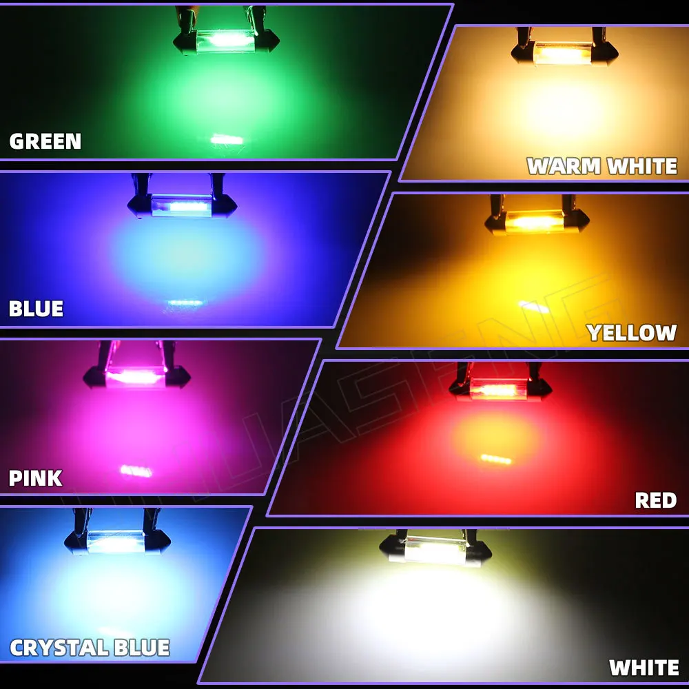 UHUASENG 2PCS 6V 12V 24V C5W Led ���� C10W ���� 31mm ���� 36mm 39mm 41mm 28mm �� ��ũ ���� ���� ������ ȭ��Ʈ ��ȣ �ڵ��� ����Ʈ