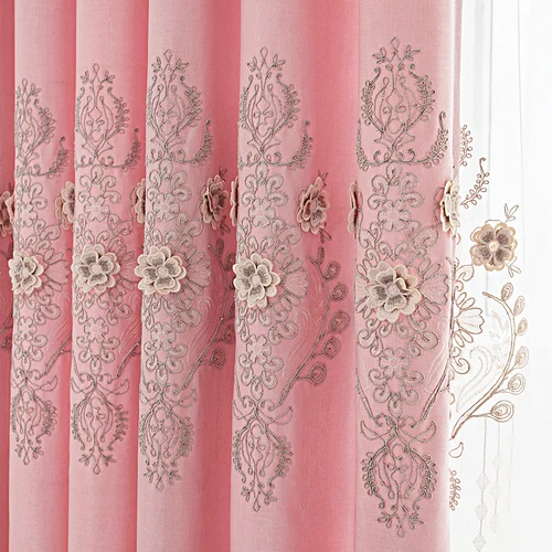 Modern New Curtains for Living Dining Room European-style High-end Luxury Window Embroidered Curtain Yarn Bedroom Villa Valance 