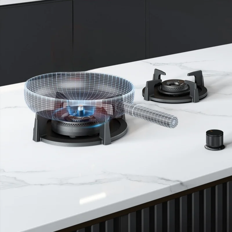 All Built-in Rock Plate Gas Cooker 2/3/4 Burners All Built-in Hobs Kitchen Black Gas Stove 5.2kw Fierce Firepower Cooktop