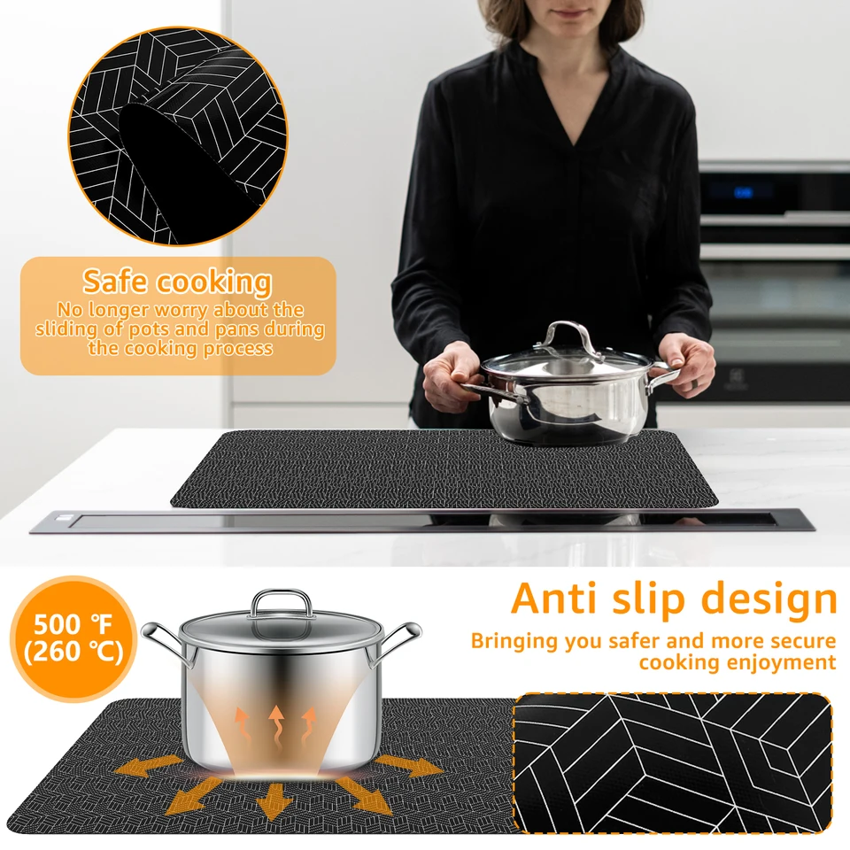 Lazy K Tappetino Per Piano A Induzione In Silicone E Fibra Di Vetro, Antigraffio E Antiscivolo, Lavabile In Lavastoviglie
