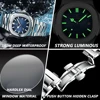 POEDAGAR Fashion Square Dial Quartz Watch for Men Stainless Steel Waterproof Luminous Date Mens Watches Top Brand Luxury Clock 2