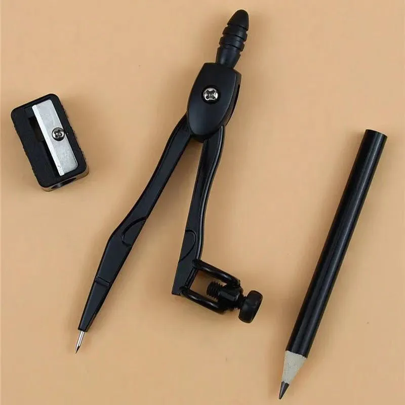 Drawing Compass Metal Compasses and Pencil Sharpener Stationery Set School Office Supplies Student Exams Design Drawing Stationery Supplies