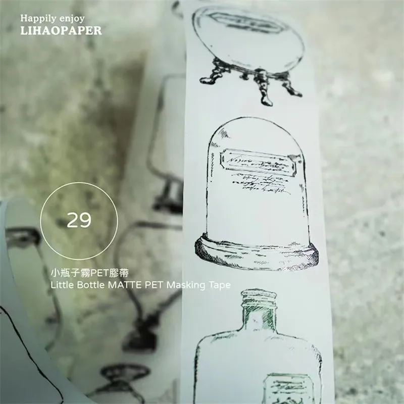 

Lihaopaper Little Bottle Matte PET Masking Tape Planner Card Making DIY Scrapbooking Plan Decorative Sticker