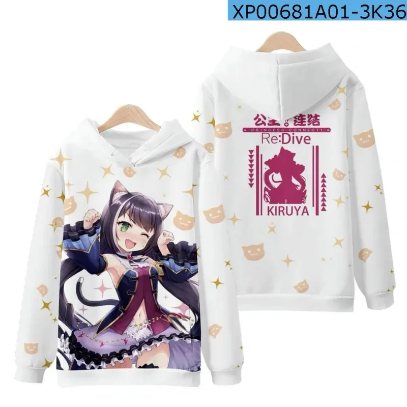 Princess Connect! Re: diving 3d printing male/female autumn fashion anime japanese hoodies sweatshirt long sleeves pollover