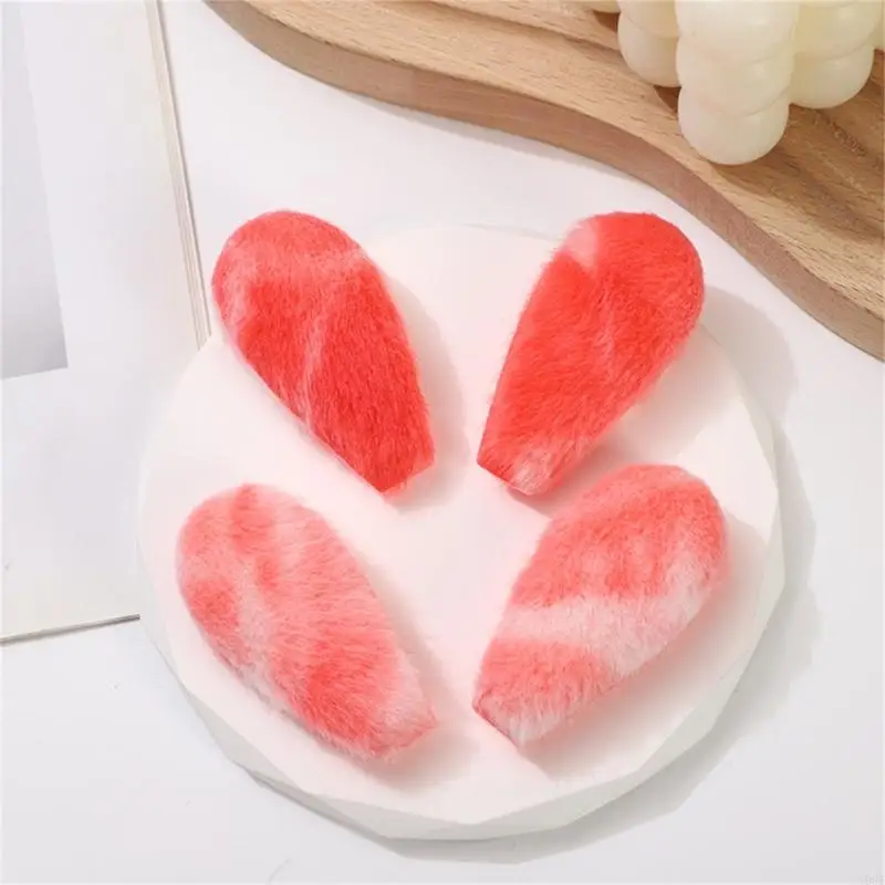 10pcs pelzige Hasenohren Ohren Charme Nähen Plüschohren Applikationen verschiedene Farbe für Haarzubehör Kleidung Verzierungen – Detail 8