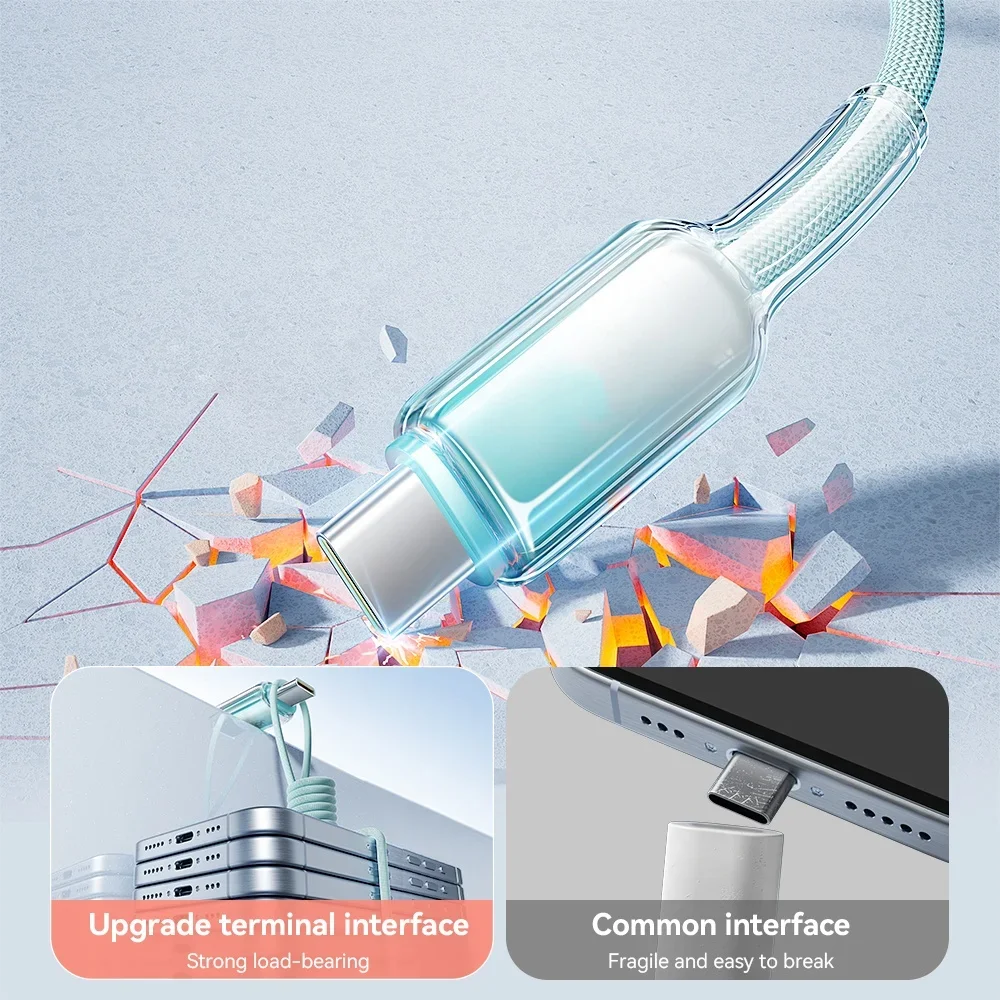 60W USB C Fast Charge Cable For iPhone 17 16 15 Samsung S25 S24 iPad MacBook Air Xiaomi 1M 2M Braided Data Sync Quick Charge