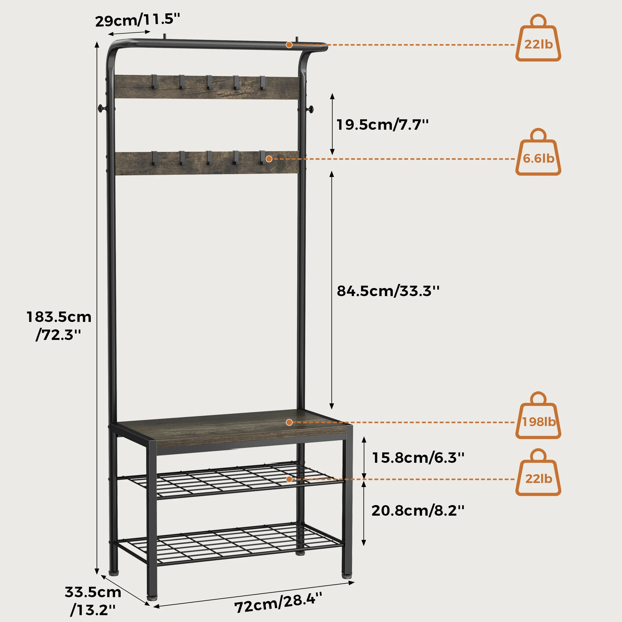 metal frame sturdy coat rack