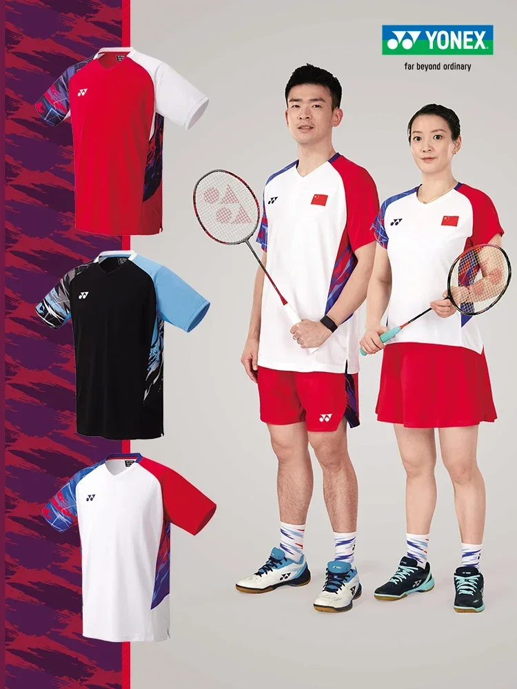 Yonex Badminton Suit National Feather Competition Men and Women VC Quick-drying Competition Sports Short-sleeved