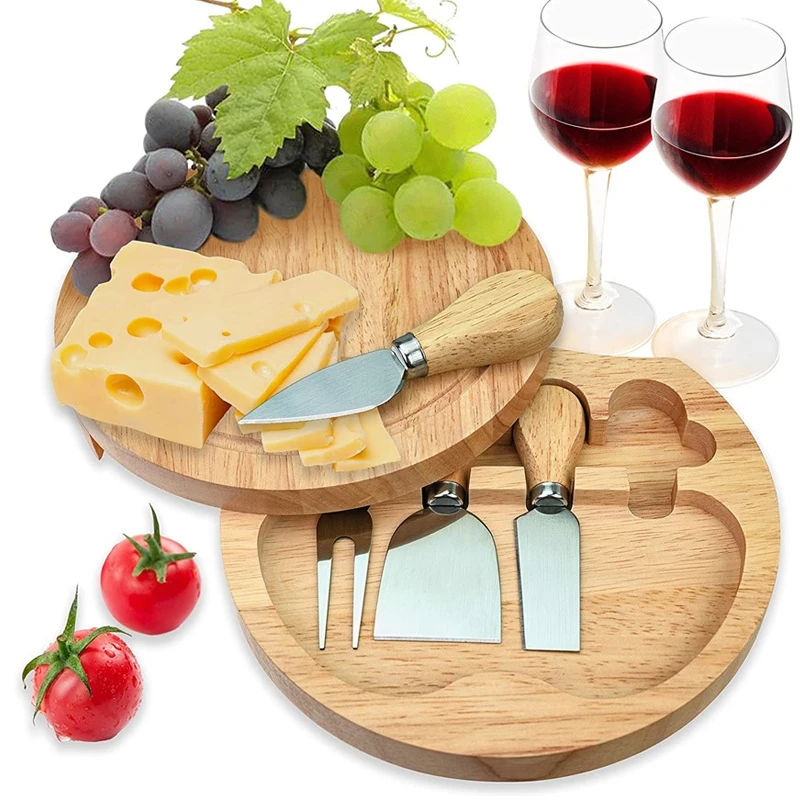 4pcs/set Wood Steel Stainless Cheese Knives Handle Cutlery Cheese Slicer Cutter Mini Knife Butter Spatula ForK Cooking Tools