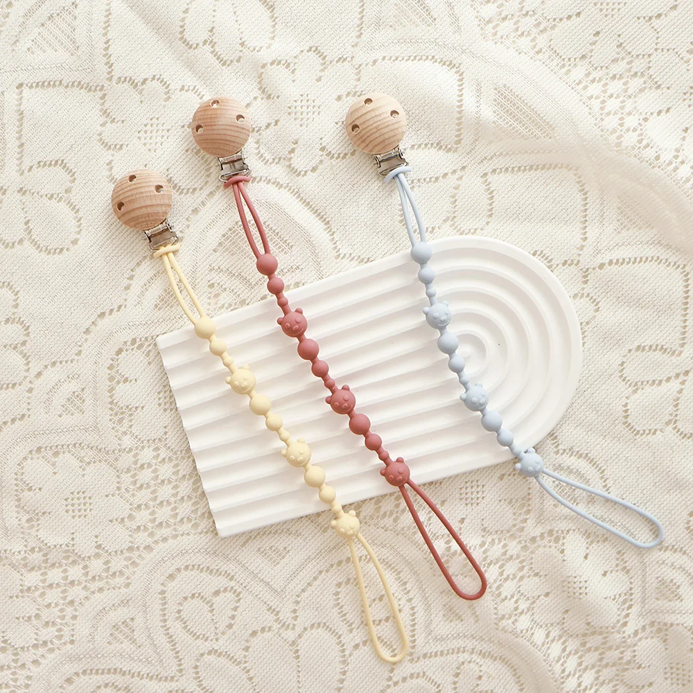 Pacifier Chain Pacifier Clip Pacifier Accessories Baby Anti-drop Chain Pacifier Clips Silicone Beads Infant Nipple Appease Soother Chain Clips Dummy Holder Nipple Clip