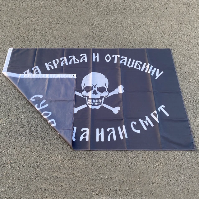 Énormes Drapeaux De Pirate À Double Os De Crâne, Avec Œillets