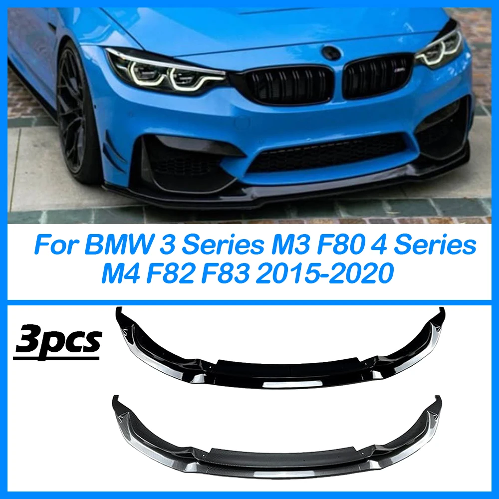 

For BMW 3 Series M3 F80 4-Series M4 F82 F83 2015-2020 Car Front Bumper Lip Body Kit Spoiler Splitter Anterior Chin Diffuser ABS