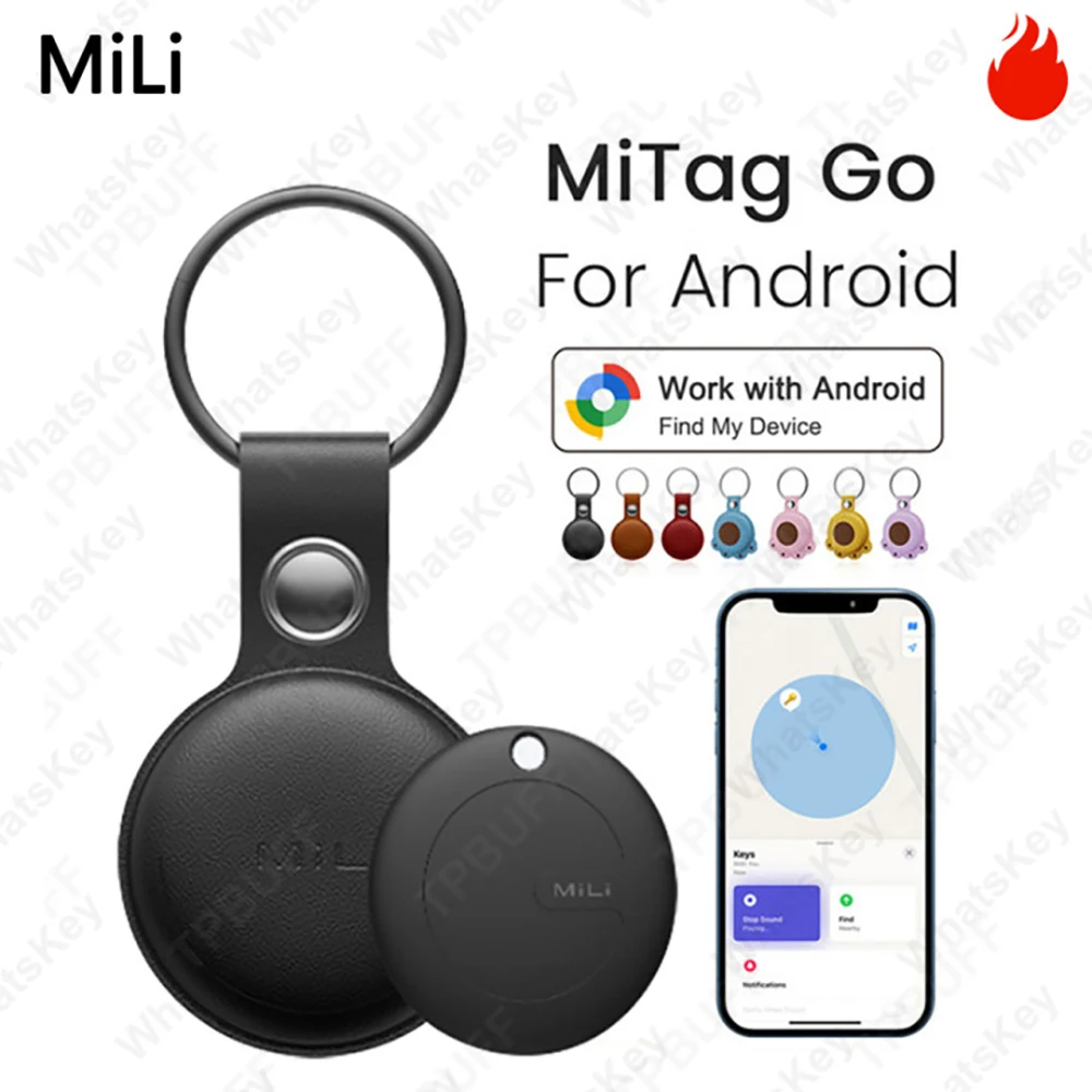 MiLi Tracker GPS Find My Android - Balise Bluetooth étanche wearable localisateur AirTag pour objets Android
