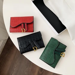 2022 New Small Luxury Wallets Famous Brands Coin Card Case Crocodile Pattern VIP Holder Metal Hasp Purse for Girls Celebrating