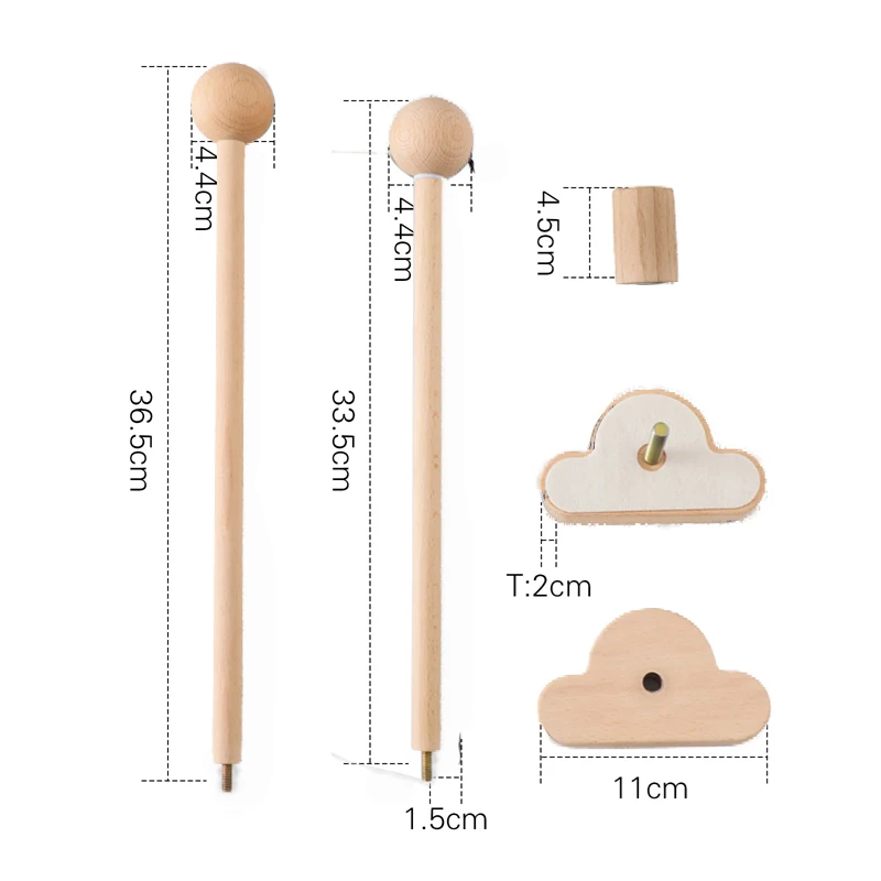 Wooden Mobile Bracket 0-12 Months Toy Crib Bell Floor Stand Newborn Crib Bell Hanging Stand Baby Crib Bell Stand Baby Rattle Toy