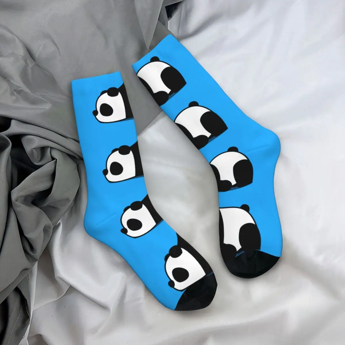 

Harajuku Cute Animal Friendly Panda Basketball Socks Kawaii Polyester Crew Socks for Women Men Breathable