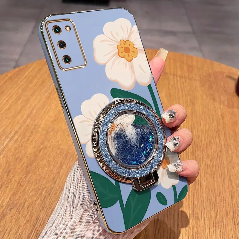 Elegant White Floral Plating Phone Case Cover