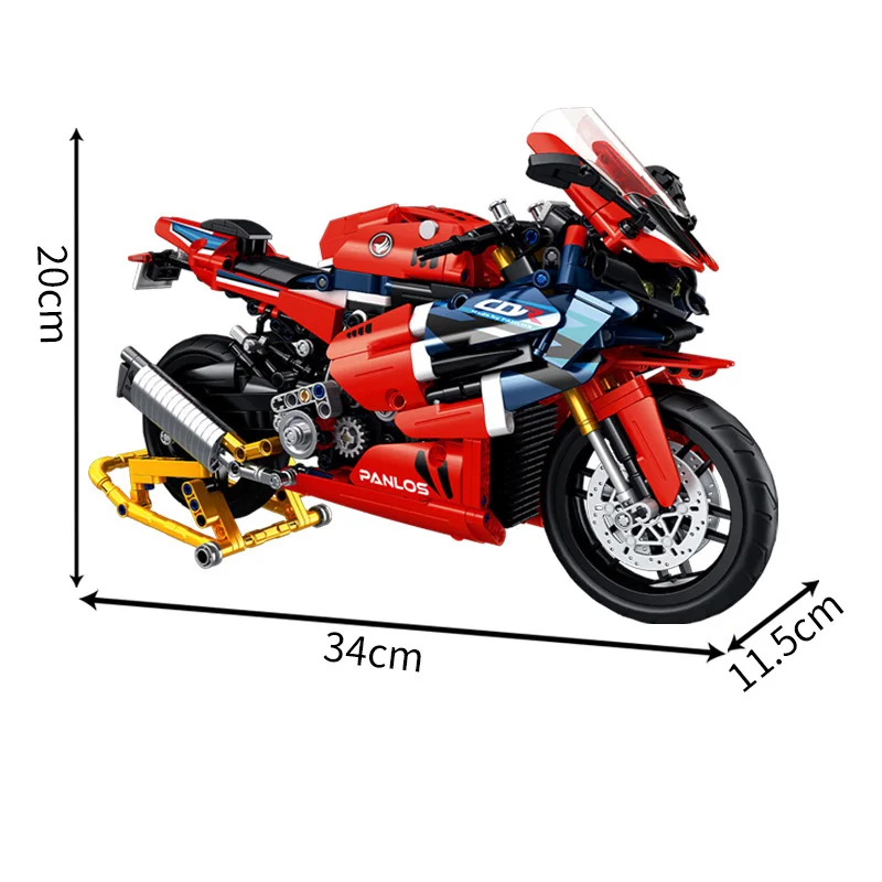 기술 규모 시뮬레이션 일본 혼다 오토바이 CBR 1000 RR RSP 빌딩 블록 어린이 선물을위한 모델 벽돌 장난감을 조립