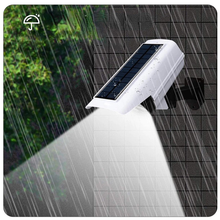 Powerful Solar Lights Outdoor Security Dummy Camera Motion Sensor Light Solar Led Lights Outdoor Waterproof IP66 Lamp for Yard besder ultra hd 8mp 4k ip camera 48v poe 5mp 3mp 1080p motion detection rtsp email alert cctv video surveillance camera xmeye