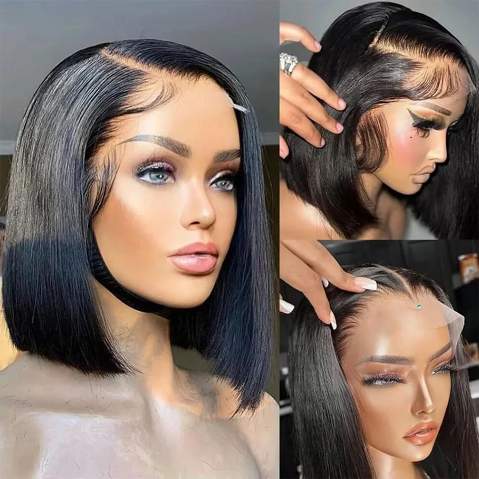 13x4 Frontale Del Merletto Super Doppio Disegnato Osso Dritto Parrucca di Capelli Umani al 100% Nero Naturale Grezzo Vietnamita Parrucche Dei Capelli Umani Per Le Donne - immagine 2